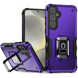 Military Grade Shockproof Hybrid Armor Case with Ring Grip for Samsung Galaxy S25 - Purple