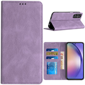 Leather Folio Wallet Case for Samsung Galaxy S25 Plus - Purple