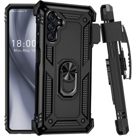 Military Grade Hybrid Case with Belt Clip Holster for Samsung Galaxy S25 - Black