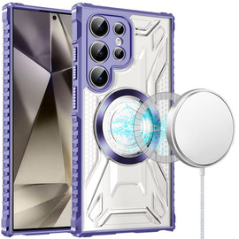 Fusion Evo Transparent Case with MagSafe Magnetic Ring for Samsung Galaxy S25 Ultra - Purple