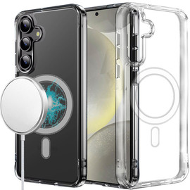Slim Transparent Case with MagSafe Magnetic Ring for Samsung Galaxy S25 Plus - Clear