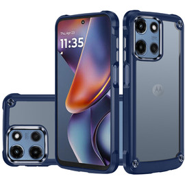 Military Grade Tough Shield Snap-on Transparent Case for Motorola Moto G 2025 - Blue