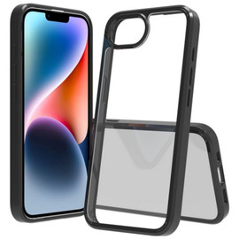 Tough Shield Snap-on Transparent Hybrid Case for iPhone 16e - Black