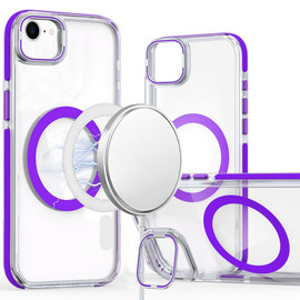 Clarity Collection MagSafe Case with Camera Ring Stand for iPhone 16e - Purple
