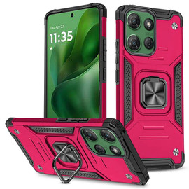 Military Grade Robust Series Dual Layer Hybrid Case with Ring Grip for Motorola Moto G Power 2025 - Hot Pink