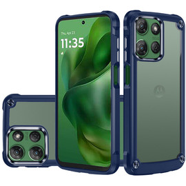 Military Grade Tough Shield Snap-on Transparent Case for Motorola Moto G Power 2025 - Blue