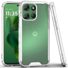 Shockproof Fusion Shield Tough Snap-on Case for Motorola Moto G Power 2025 - Clear