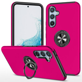 360 Rotating Ring Grip Hybrid Case for Samsung Galaxy A36 5G - Hot Pink