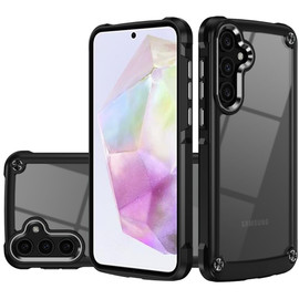 Military Grade Tough Shield Snap-on Transparent Case for Samsung Galaxy A36 5G - Black