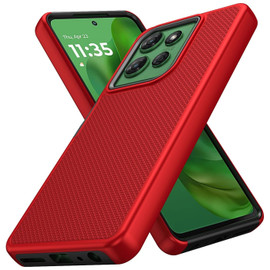 TotalDefense Hybrid Case for Motorola Moto G 2025 - Red