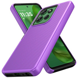 TotalDefense Hybrid Case for Motorola Moto G 2025 - Purple