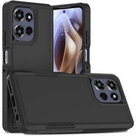 Military Grade TUFF Hybrid Armor Case for Motorola Moto G Power 2025 - Black