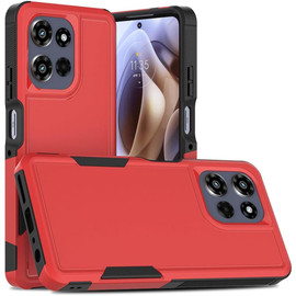 Military Grade TUFF Hybrid Armor Case for Motorola Moto G Power 2025 - Red