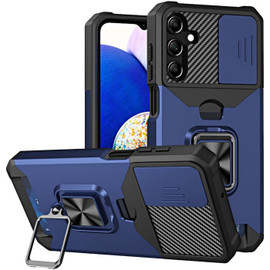 Military Grade All-In-One Ring Stand Card Case for Samsung Galaxy A36 5G - Blue
