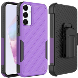 Military Grade Noble Hybrid Armor Case with Belt Clip Holster for Samsung Galaxy A36 5G - Purple