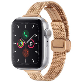 Braided Mesh Stainless Steel Band for Apple Watch 42mm / 41mm / 40mm - Rose Gold