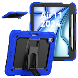 Military Grade Shockproof Rugged Hybrid Case with Kickstand for iPad Air 11-inch (M3/M2) - Blue