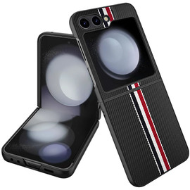 Carbon Fiber Series Protective Cover for Samsung Galaxy Z Flip 6 - Black