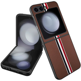 Carbon Fiber Series Protective Cover for Samsung Galaxy Z Flip 6 - Brown