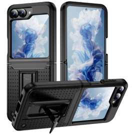 TUFF Hybrid Armor Case with Kickstand for Samsung Galaxy Z Flip 6 - Black