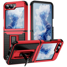 TUFF Hybrid Armor Case with Kickstand for Samsung Galaxy Z Flip 6 - Red