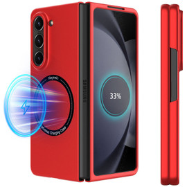 Slim Protective Cover with MagSafe Magnetic Ring for Samsung Galaxy Z Fold 6 - Red