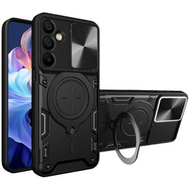 Superior Series Magnetic Hybrid Case with Ring Stand and Camera Lens Cover for Samsung Galaxy A26 5G - Black