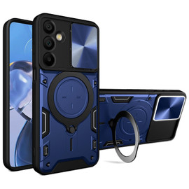 Superior Series Magnetic Hybrid Case with Ring Stand and Camera Lens Cover for Samsung Galaxy A26 5G - Blue