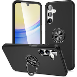 360 Rotating Ring Grip Hybrid Case for Samsung Galaxy A26 5G - Black
