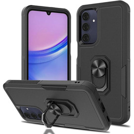Military Grade TUFF Shockproof Hybrid Armor Case with Ring Grip for Samsung Galaxy A26 5G - Black