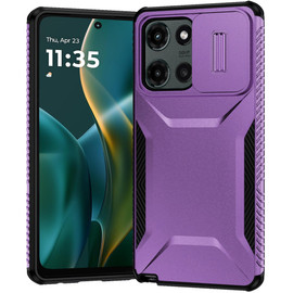 Combat Tough Series Hybrid Case with Camera Lens Cover for Motorola Moto G Stylus 2025 - Purple