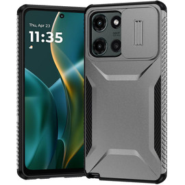 Combat Tough Series Hybrid Case with Camera Lens Cover for Motorola Moto G Stylus 2025 - Grey