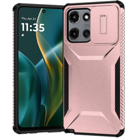 Combat Tough Series Hybrid Case with Camera Lens Cover for Motorola Moto G Stylus 2025 - Rose Gold