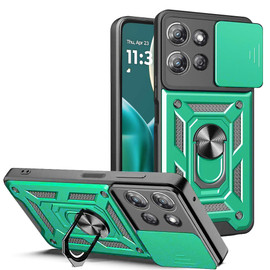 Military Grade Superior Series Hybrid Case with Ring Grip and Camera Lens Cover for Motorola Moto G Stylus 2025 - Green