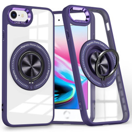 Tough Shield Crystal Case with MagSafe Ring Holder for iPhone 16e - Purple
