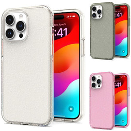VALUE 3-PACK Stardust Glitter Hybrid Case for iPhone 15 Pro Max - Black Clear Pink