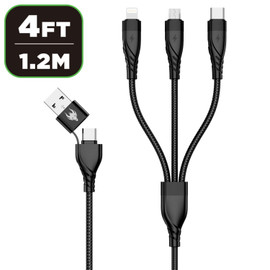 AmpNergy PowerLines 5-in-1 Universal Charging Cable 4 FT - Black