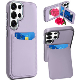 Flap Leather Wallet Fusion Case for Samsung Galaxy S25 Ultra - Purple
