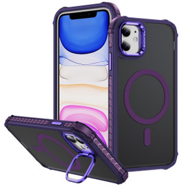 InFrame Series Shatterproof MagSafe Case with Camera Ring Stand for iPhone 11 - Purple