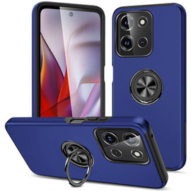 Military Grade 360 Rotating Ring Grip Hybrid Case for Motorola Moto G Stylus 2025 - Blue