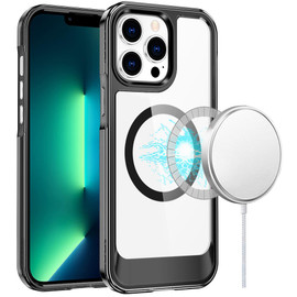HD Crystal Transparent MagSafe Case for iPhone 13 Pro Max - Black