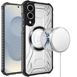Fusion Evo Transparent Case with MagSafe Magnetic Ring for Samsung Galaxy S25 Edge - Black