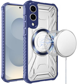 Fusion Evo Transparent Case with MagSafe Magnetic Ring for Samsung Galaxy S25 Edge - Blue