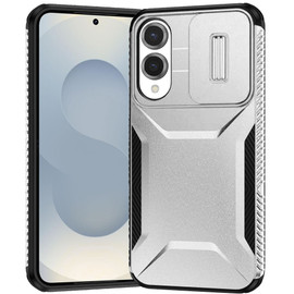 Combat Tough Series Hybrid Case with Camera Lens Cover for Samsung Galaxy S25 Edge - Silver