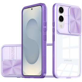HD Transparent Case with Camera Privacy Cover for Samsung Galaxy S25 Edge - Purple