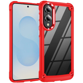 Military Grade Tough Shield Snap-on Transparent Case for Samsung Galaxy S25 Edge - Red