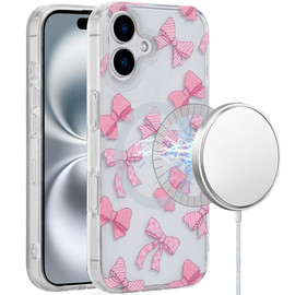 Mood Series MagSafe Hybrid Case for iPhone 16 - Bow Knot