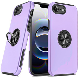 360 Rotating Ring Grip Hybrid Case for iPhone 16e - Purple
