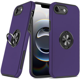 360 Rotating Ring Grip Hybrid Case for iPhone 16e - Dark Purple