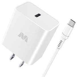 SpeedBoost 22W USB-C PD 3.0 Power Delivery Fast Wall Charger + USB-C Cable - White